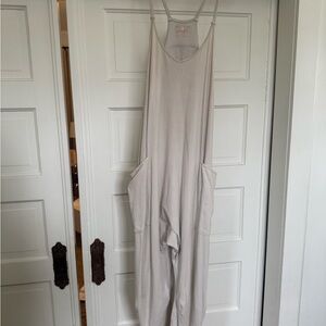 Free People Light Grey Hot Shot Jumpsuit with Pockets